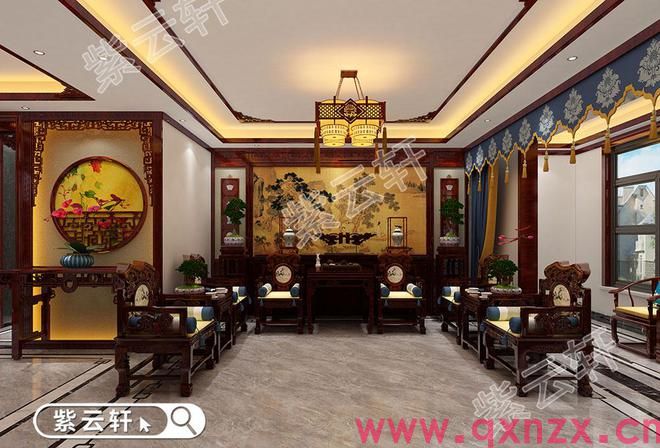 中式风格别墅室内装饰描绘出传统东方魅力(图1)
