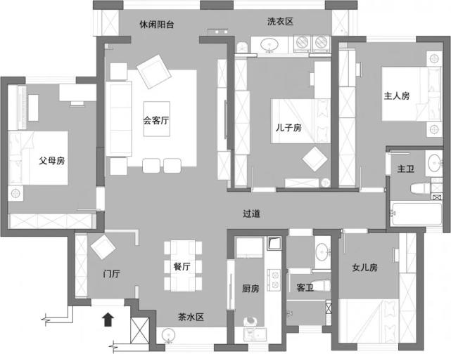 173㎡美式家装风格,照样不过时(图4) 图片