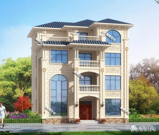 开间12米,三层半简欧风格别墅,这两栋房子建起来气势很不一般(图1) 开间12米,三层半简欧风格别墅,这两栋房子建起来气势很不一般(图1)
