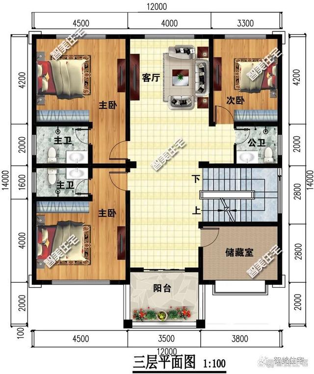 开间12米,三层半简欧风格别墅,这两栋房子建起来气势很不一般(图9) 开间12米,三层半简欧风格别墅,这两栋房子建起来气势很不一般(图9)
